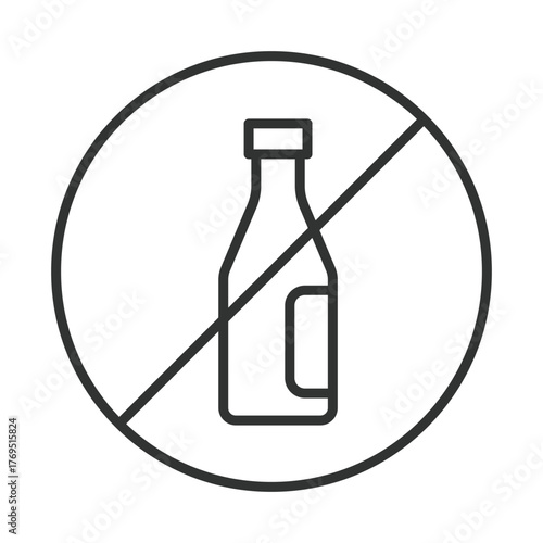 Lactose free icon in line design. lactose free, milk free, nutrition, diet, health, intolerance, wellness on white background vector. lactose free editable stroke icon