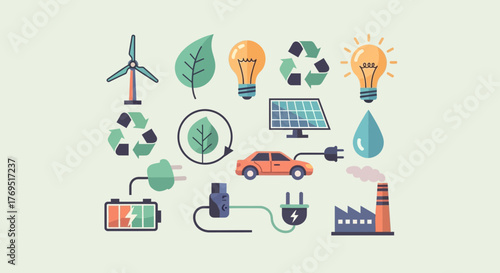 Sustainable energy sources and eco friendly concepts for a green future.