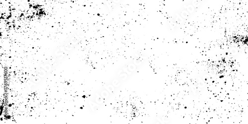 White and black grainy grunge overlay texture with dust effect, old and dusty grainy grunge Abstract black particulate explosion on white.
