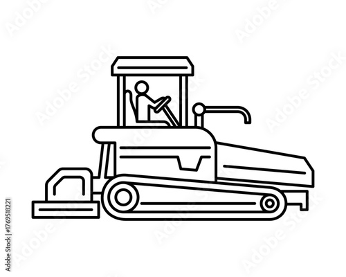 Paved road outline icon - paver and asphalt surface