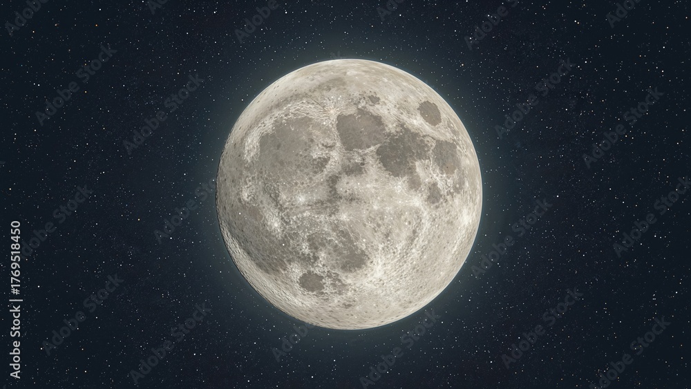 Obraz premium A detailed moon with stars in the background