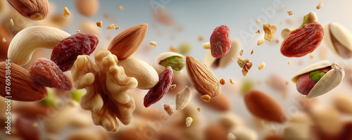 Ultra-Realistic 4K Cinematic Nuts & Seeds Close-Up. Ultra-realistic 4K macro of mixed nuts and seeds with cinematic lighting; rich textures and vibrant colors for culinary stock photos.