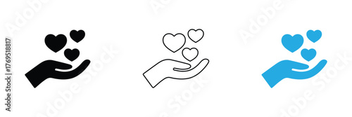 Express love and care with hands holding floating hearts, perfect for Valentine's Day, charity campaigns, or promoting kindness and support in your design.