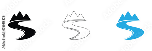 Inspiring mountain road designs perfect for logo creation and brand identity. Use these for travel, adventure, or any outdoor-related business for a professional look.