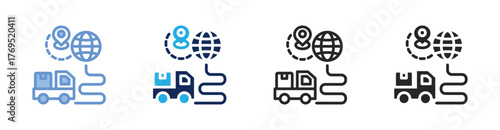 Global Supply Chain Icon Collection Featuring Multiple Styles