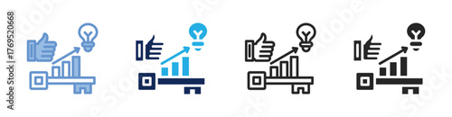 Key Success Icon Collection Featuring Multiple Styles