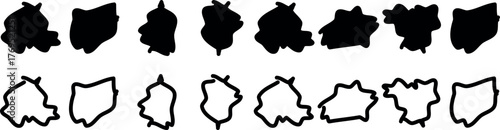 Modern Abstract Blob Shapes: Dynamic and Black Vector Elements for Creative Graphic Design Projects