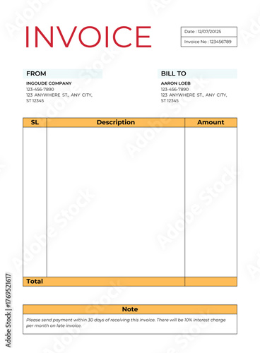 Professional invoice design