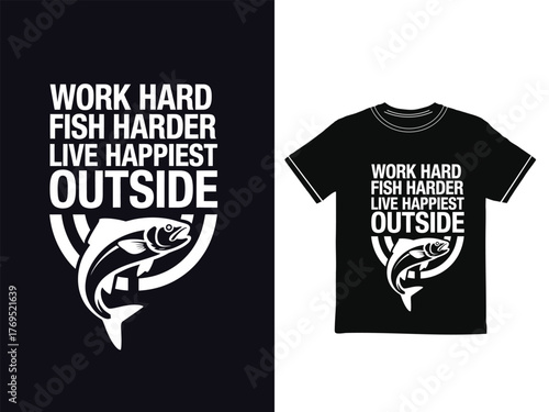 Born to Fish, Forced to Work – Funny Angler Life Adventure Shirt