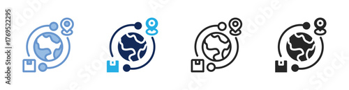 Global Distribution Icon Collection Featuring Multiple Styles