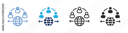 Outsourcing Icon Collection Featuring Multiple Styles