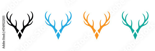Showcase a modern, colorful deer antler design for logos, branding, and creative projects that embody nature, elegance, and a touch of the outdoors. Perfect for fashion.