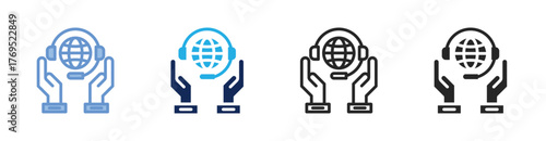 Global Service Icon Collection Featuring Multiple Styles