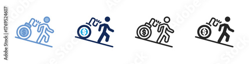 Debt Icon Collection Featuring Multiple Styles