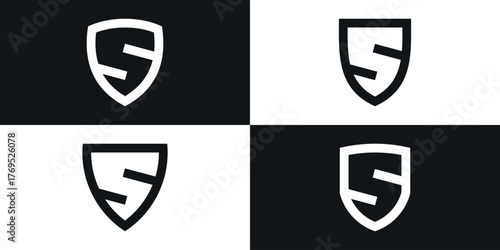 Letter s and shield logo collection