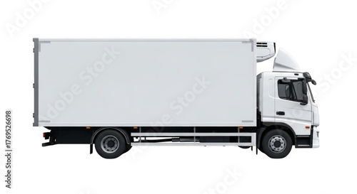Modern refrigerated delivery truck ready to transport goods safely and efficiently today