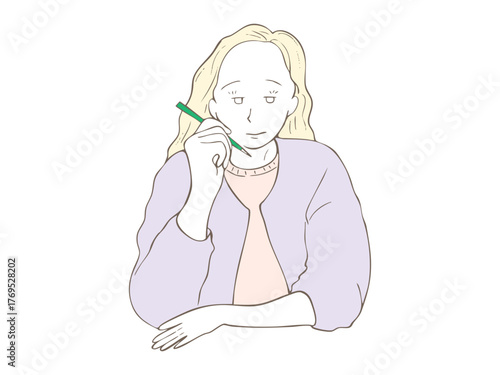 イラスト　女性　挿絵　素材