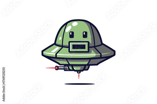 Retro pixel art alien character for a vintage space shooter game illustration