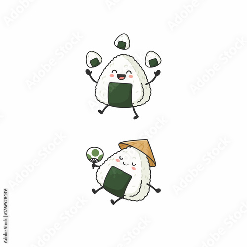 Delicious Onigiri: Traditional Japanese Rice Balls with Variety of Fillings