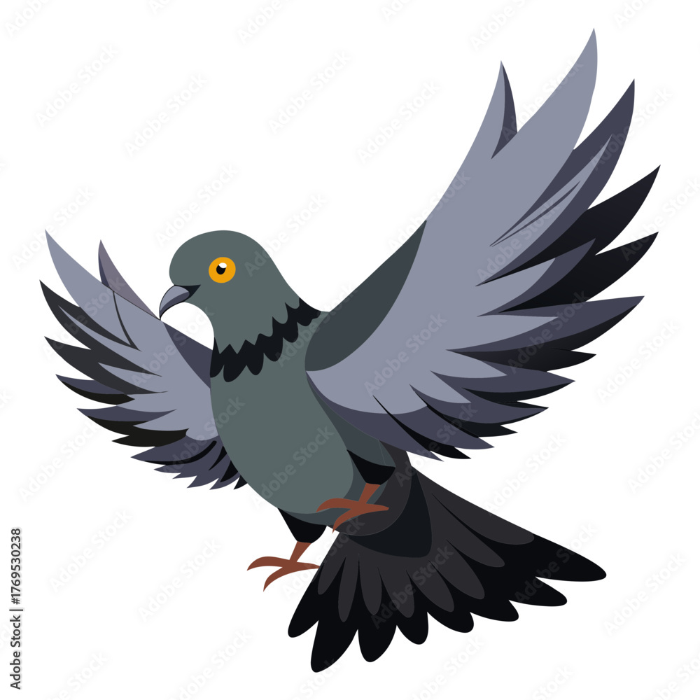 Obraz premium Vector art illustration of a pigeon