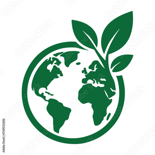 green earth with leaves