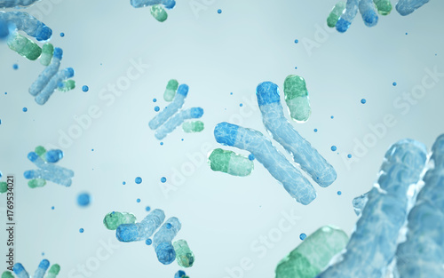 mAb or monoclonal antibody, antigen. The concept of vaccine. Innovative methods to treat virus. 3d render