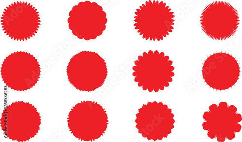  Set of red starburst, starburst labels. Starburst black sticker set - collection of special offer sale round and oval sunburst labels	