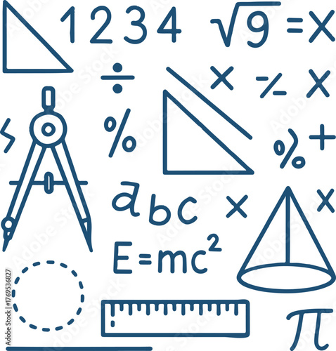 Education Doodle Vector Illustration Background Set