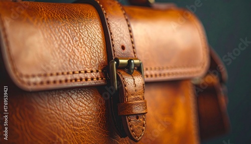 Close-Up of a Brown Leather Satchel