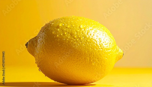 Close-up of Lemon with Water Droplets
