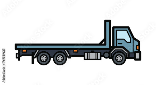Flatbed truck, a versatile vehicle for transporting goods and equipment efficiently