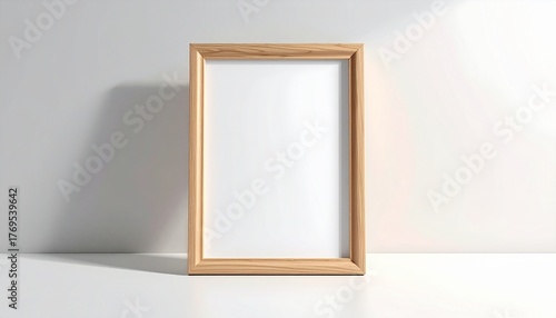 Wooden Frame Mockup with Plant and Mug