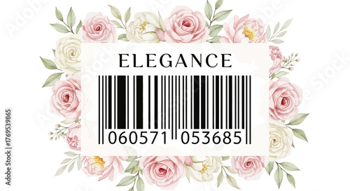 Minimalist Monochrome Barcode Logo with Initials