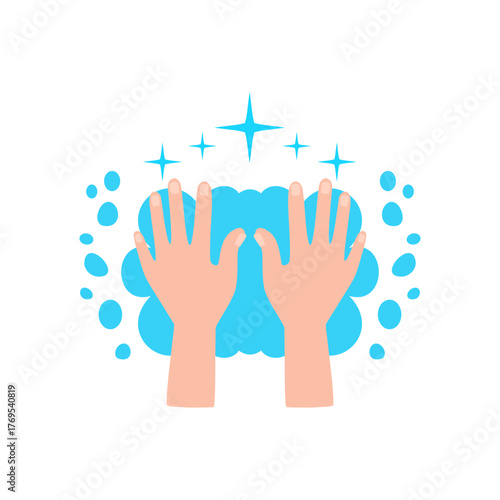 Handwashing Day Vektor with Bubble and Hand