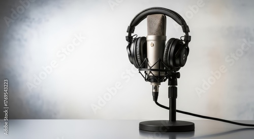 Studio Microphone and Headphones for Recording