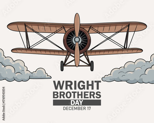 vector graphic of wright brothers day good for wright brothers day celebration. flat design. flyer design. flat illustration.