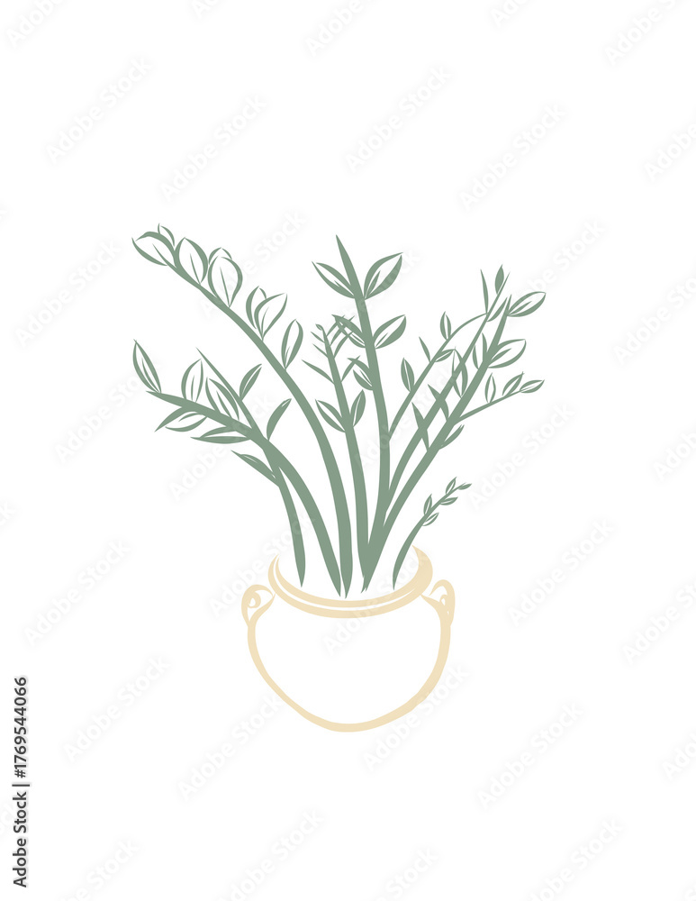 Obraz premium Potted Plant Outline