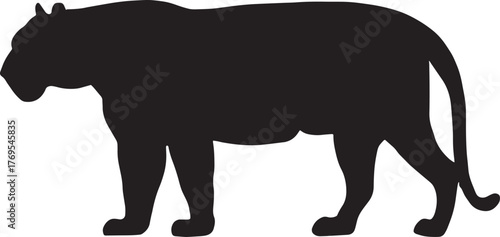 Striking Silhouette of a Powerful Puma Feline Animal Predator Design