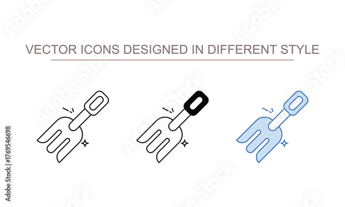 Farm Forks icon set with white background