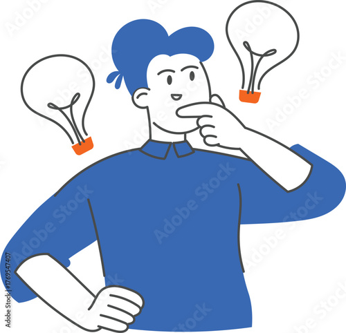 office character cartoon thinking creativity work problem solving idea