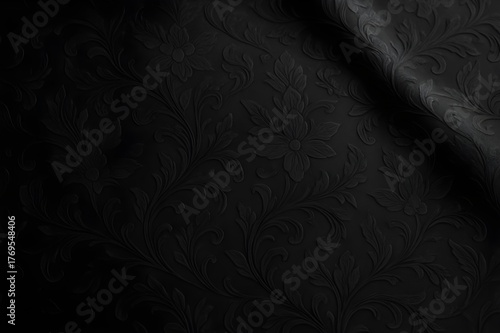 ลายดอกไม้ไทยสีดำ / Black Thai Floral Pattern