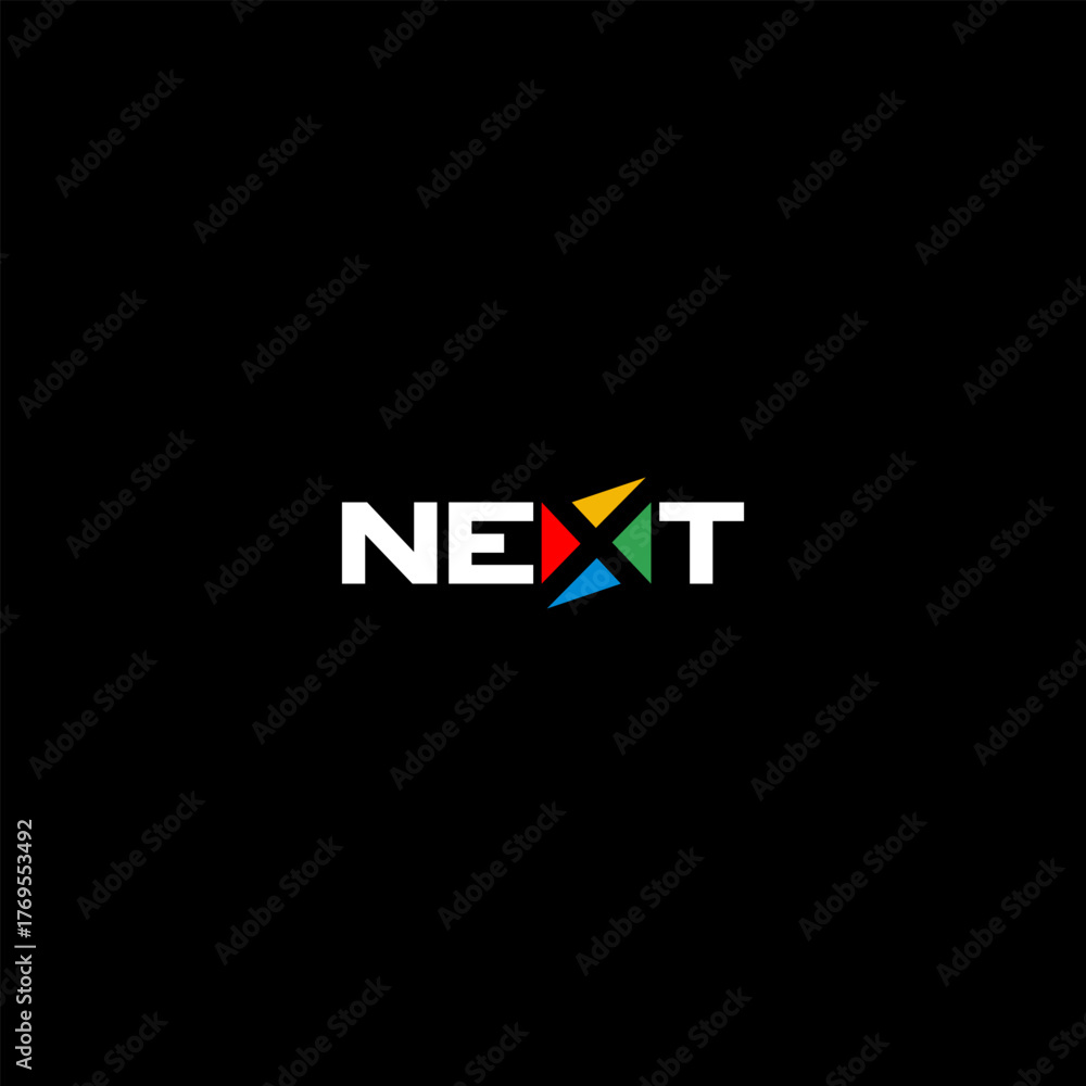 Fototapeta premium Next typography logo template vector, suitable for your design need, logo, illustration, animation, etc. 