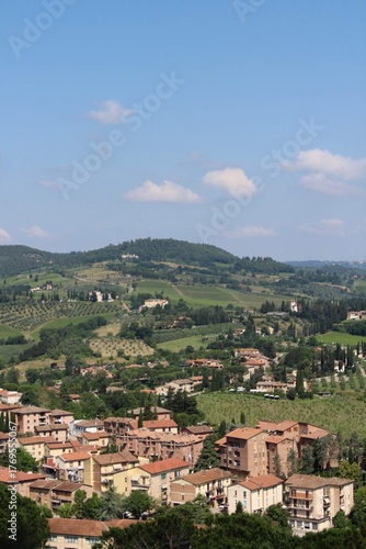 san gimignano's landscape with houses and fields