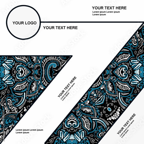 card design with classic batik ornamental motif