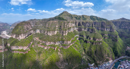 Aerial photography of Taihang Grand Canyon in Linzhou, Anyang City, Henan Province