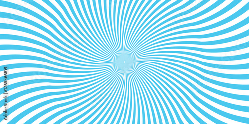 Swirling blue and white radial lines creating a hypnotic optical illusion effect with a bright central focal point and a sense of motion