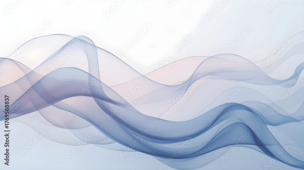 Fototapeta premium Abstract Blue Waves Background Lines Texture Smooth Fabric Elegant Design