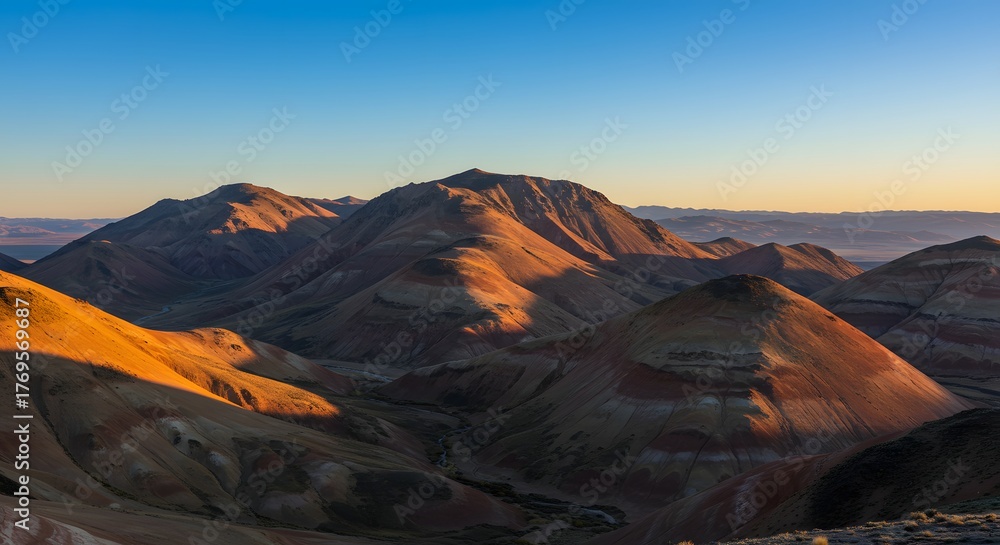 Naklejka premium The smooth, rounded hills of an older mountain range.