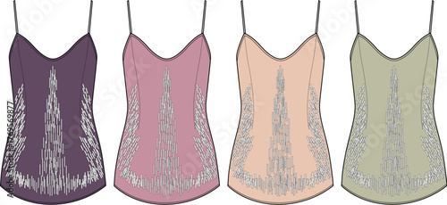Elegant Camisole Collection Intricate Lace Detail for Women's Fashion