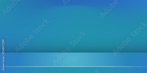 Blue navy studio room. Limbo dark background. Abstract 3d backdrop for product presentation. Minimal wall scene. Showcase, promotion display. Vector stage mockup illustration